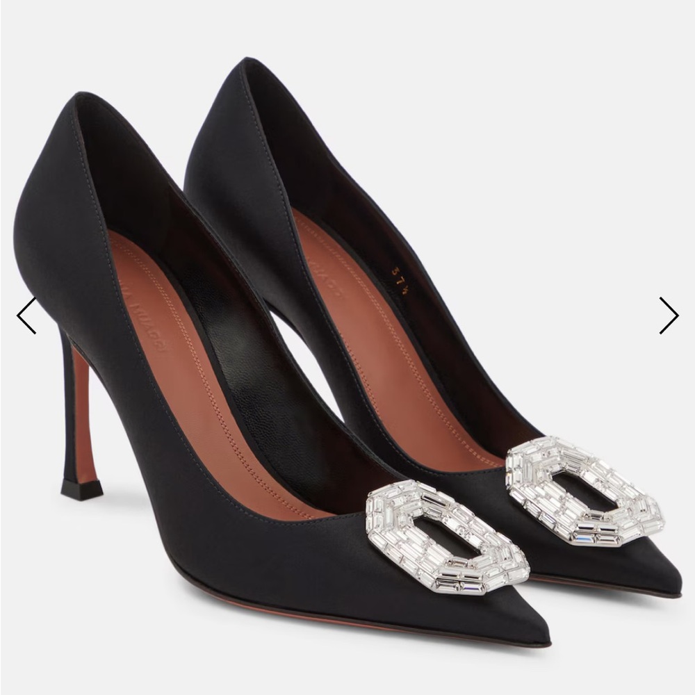 Amina Muaddi Camelia Satin Pumps